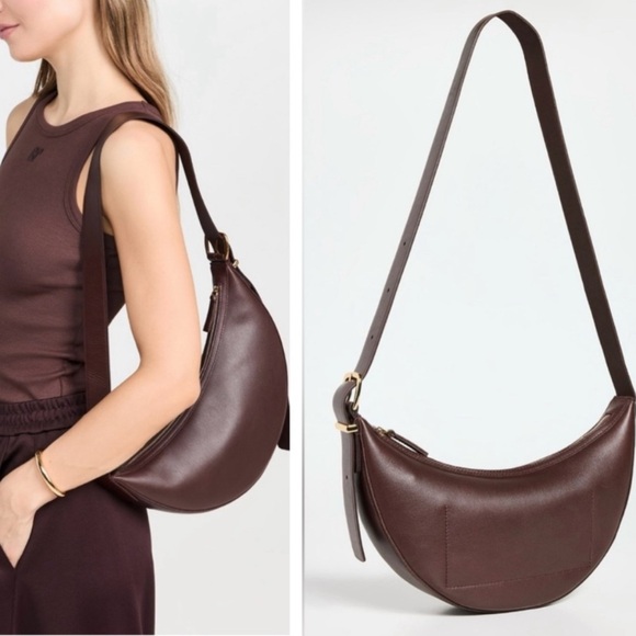 NWT Madewell Essentials Crescent Sling Bag in Chocolate Raisin - Picture 3 of 11